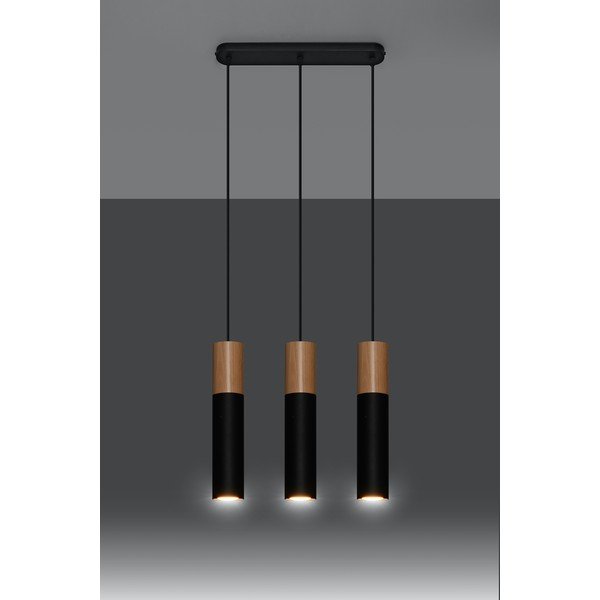 Lustră Sollux Paul, lungime 40 cm, negru-image-1