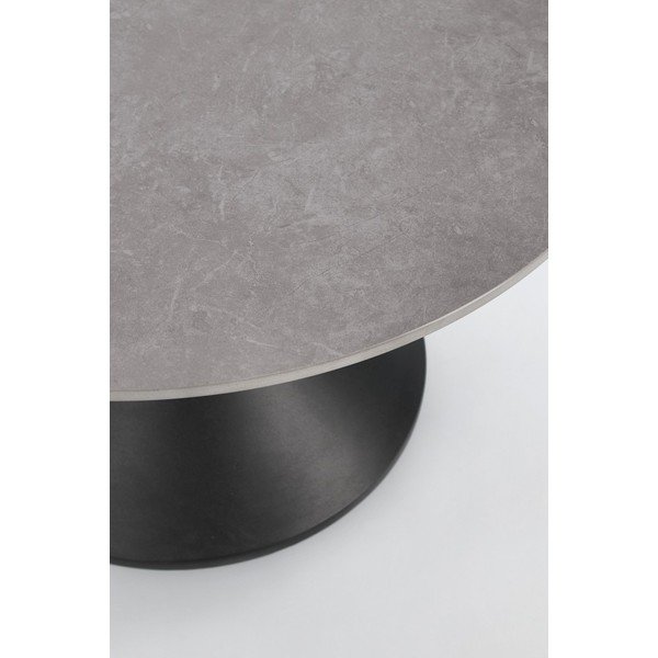 Măsuță de cafea neagră rotundă cu blat cu aspect de marmură ø 70 cm Joona – Bizzotto-image-2
