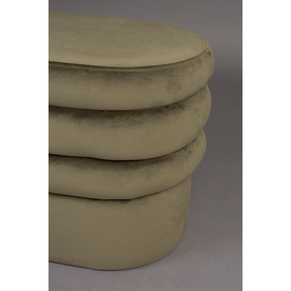 Bancă kaki cu tapițerie din catifea Aditi – Dutchbone-image-3