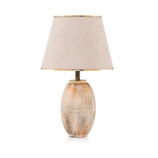 Veioză crem/aurie cu abajur textil (înălțime 50 cm) Yakamoz – Opviq lights