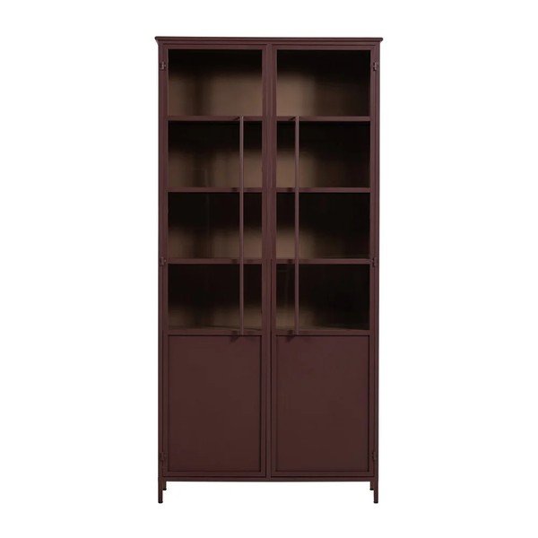 Vitrină burgundy din metal 99x203x45 cm Exhibit – WOOOD