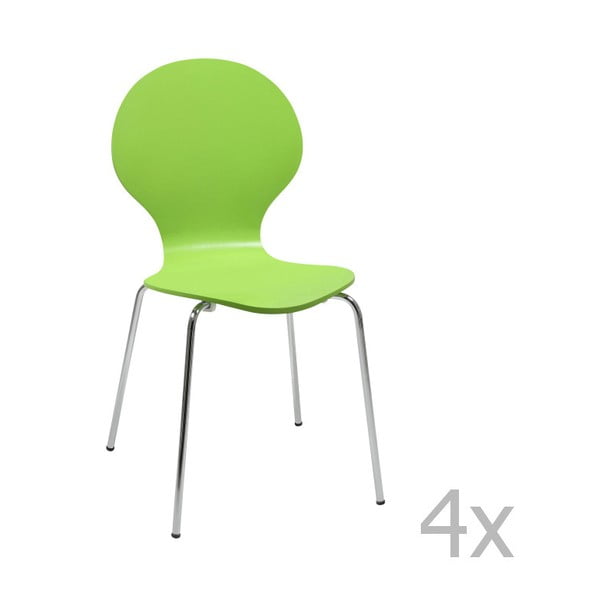 Set 4 scaune Actona Marcus Dining Chair, verde lime