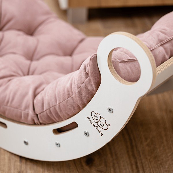 Leagăn alb din lemn de pin 39x75x38 cm Montessori – Meowbaby-image-1