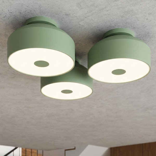 Plafonieră verde salvie din oțel ø 30 cm Omiq – Sollux-image-3