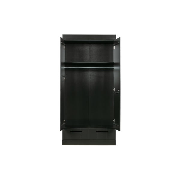 Șifonier din lemn de pin negru 94x195 cm Connect - WOOOD-image-3