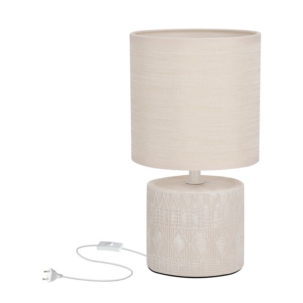 Veioză bej cu abajur textil (înălțime 26 cm) Dina – Candellux Lighting