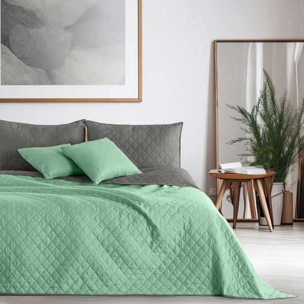 Cuvertură cu 2 fețe din microfibră DecoKing Axel, 240 x 260 cm, verde deschis-image-1