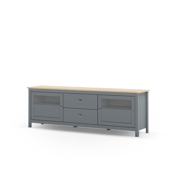 Comodă TV verde prăfuit din lemn de pin 180x59x40 cm Misti – Marckeric-image-2