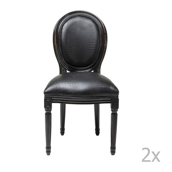 Set 2 scaune Kare Design Croco, negru