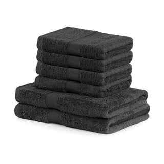 Set 6 prosoape DecoKing Bamby Charcoal, gri închis