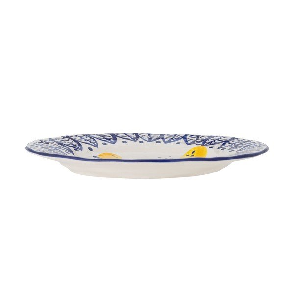 Farfurie albă/albastră pentru servire din gresie ø 27 cm Maxima – Bloomingville