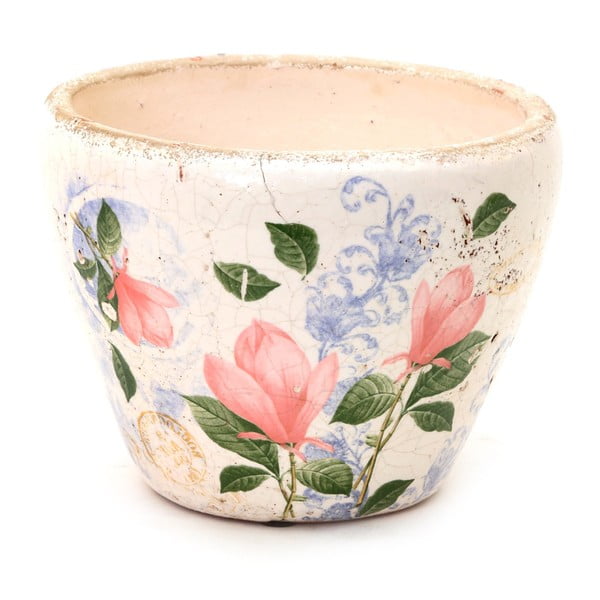 Ghiveci din ceramică Soho And Deco Flor Rosa, ⌀ 21 cm