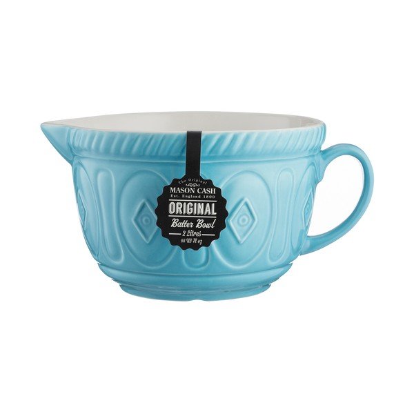 Bol din ceramică cu gură de scurgere Mason Cash Batter, 2 l, albastru turcoaz-image-1