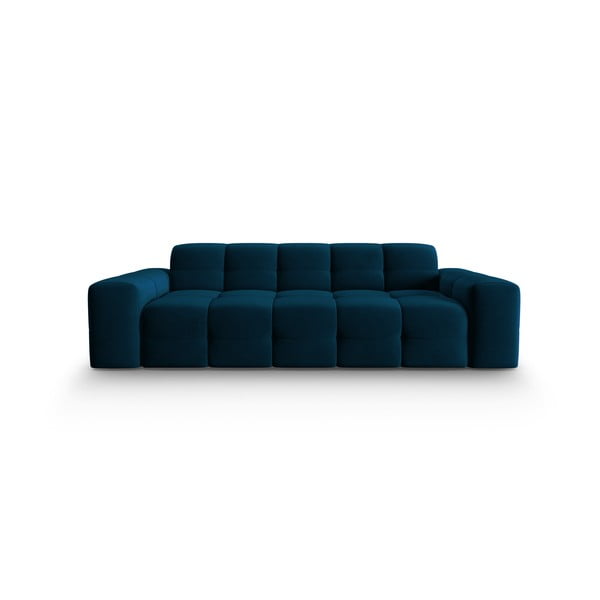 Canapea albastru-închis cu tapițerie din catifea 222 cm Kendal – Micadoni Home