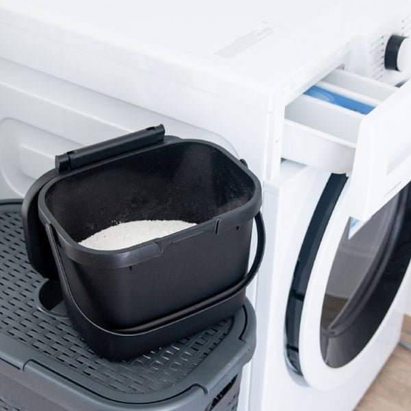 Recipient pentru deșeuri compostabile cu capac Addis, 24,5 x 18,5 x 19 cm, negru-image-1