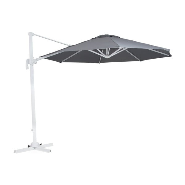 Umbrelă de soare cu bază suport Brafab Liz, ∅ 300 cm, gri-alb