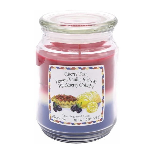Lumânare parfumată în 3 straturi Candle-Lite, durată ardere 115 ore, aromă de plăcintă cu cireșe