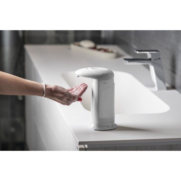 Dozator de săpun lichid alb automat din plastic 350 ml Aqualine  – Sapho-image-1