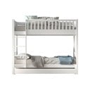 Pat pentru copii  alb supraetajat din lemn masiv de pin cu spațiu de depozitare 90x200 cm SCOTT – Vipack