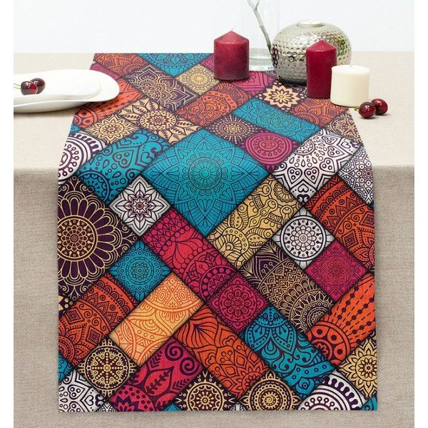 Napron de masă 40x130 cm Mandala Tiles – Mila Home-image-1