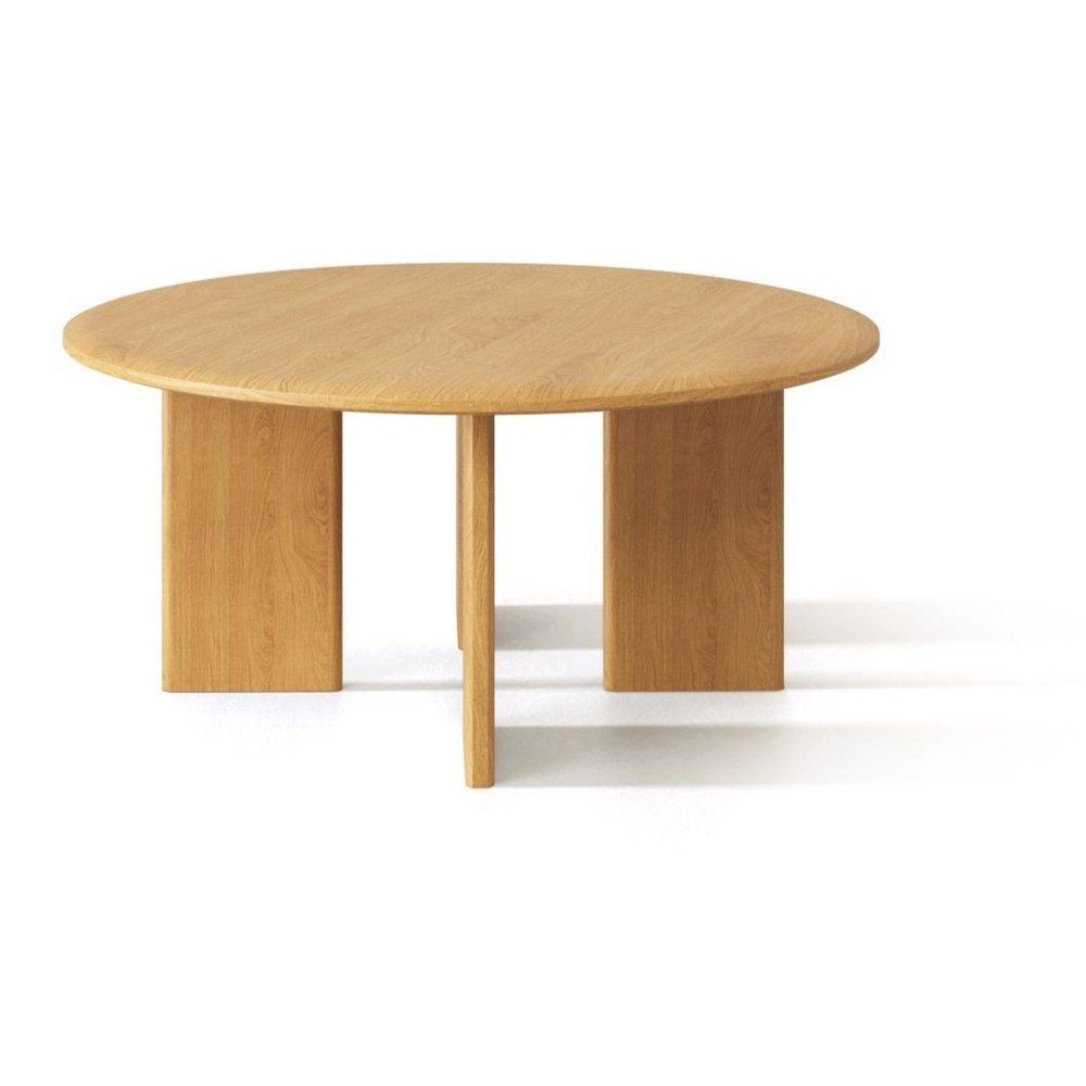 Măsuță de cafea în culoare naturală rotundă din lemn de stejar ø 90 cm Charlotte – Micadoni