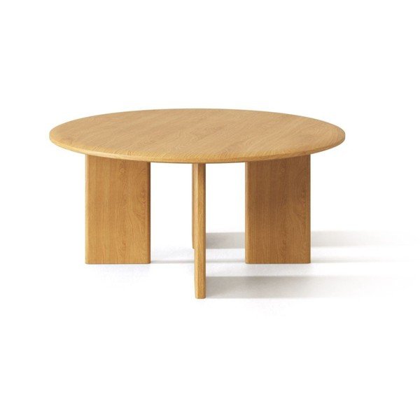 Măsuță de cafea în culoare naturală rotundă din lemn de stejar ø 90 cm Charlotte – Micadoni 