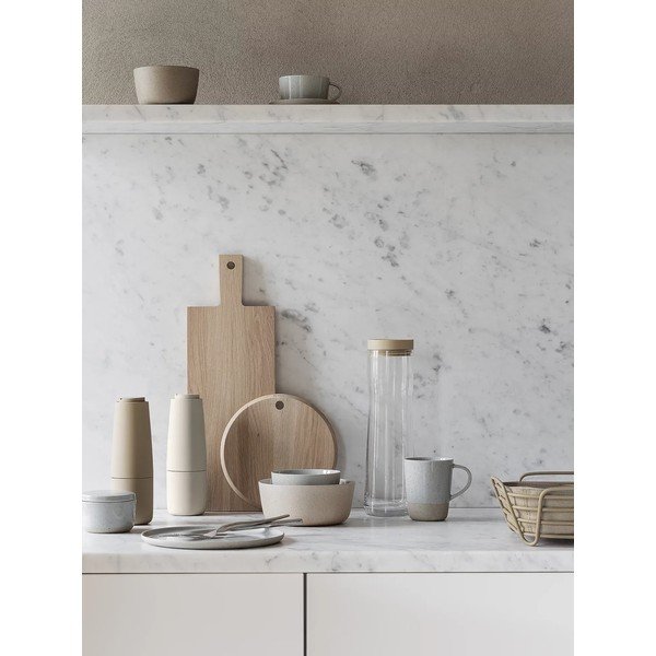 Farfurie gri deschis pentru servire din ceramică Sablo L – Blomus-image-3