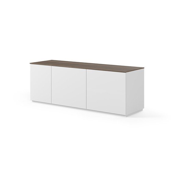 Comodă albă cu uși și blat cu aspect de lemn de nuc TemaHome Join, 160x57 cm-image-2