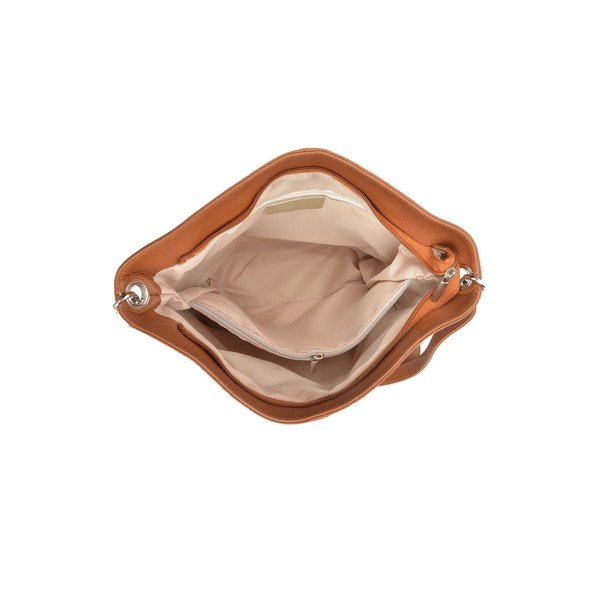 Geantă din piele Luisa Vannini Ginata, maro coniac deschis-image-3