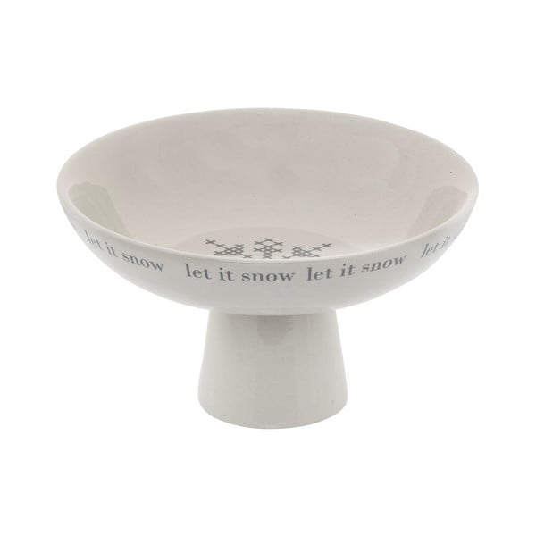 Farfurie cu suport din gresie ceramică Bloomingville Cross, ⌀ 19 cm, alb