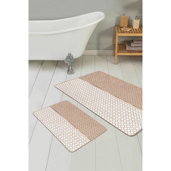 Covorașe de baie bej 2 buc. 60x100 cm – Mila Home-image-2