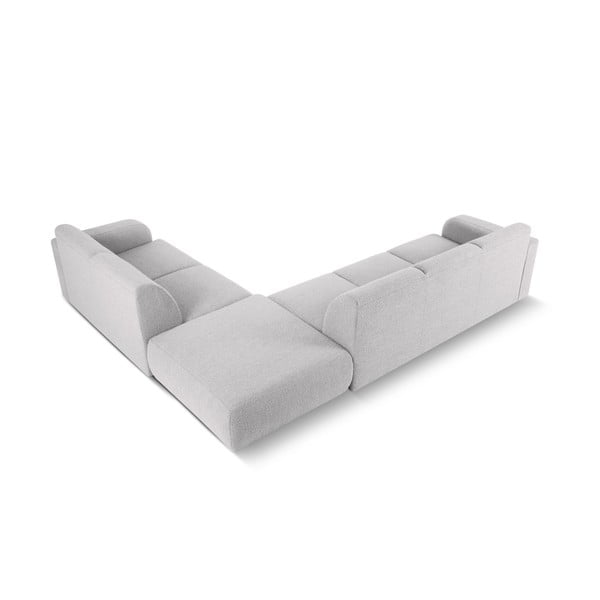 Colțar gri deschis cu tapițerie din stofă bouclé (colț dreapta) Molino – Micadoni Home-image-3