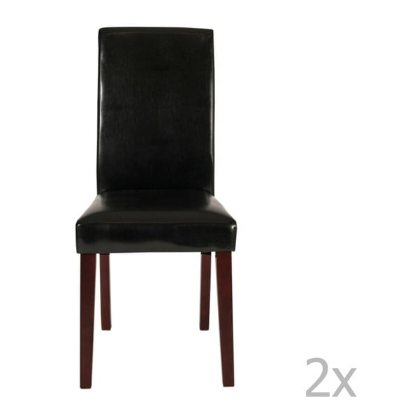 Set 2 scaune imitație piele SOB, negru