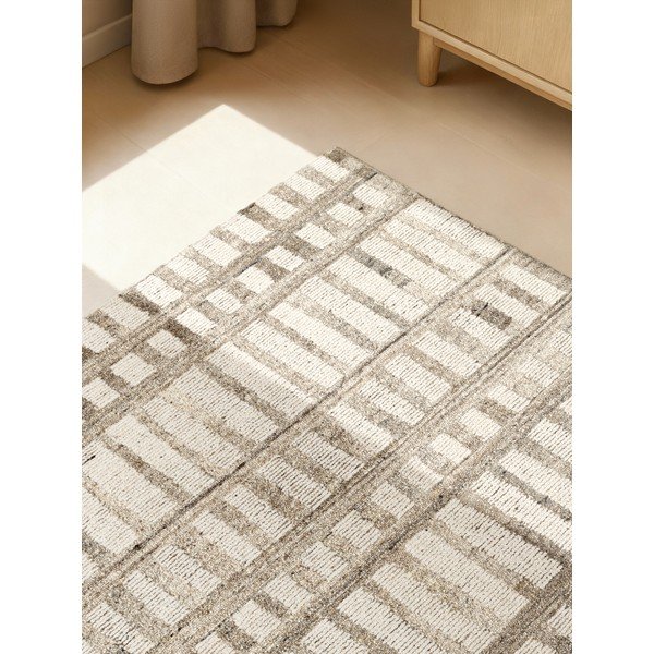Covor crem țesut manual din lână 160x230 cm Boho 1.0 Linara – Vikosa-image-2