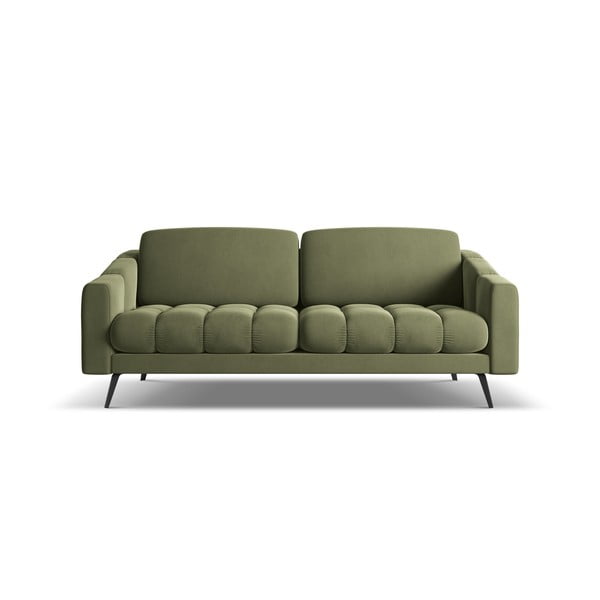 Canapea verde cu tapițerie din catifea 202 cm Nalu – Makamii