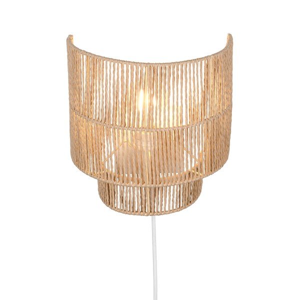 Aplică de perete în culoare naturală cu USB Satna – Reality-image-2