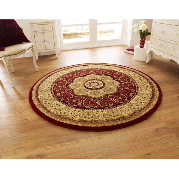 Covor roșu rotund ø 150 cm Heritage – Think Rugs-image-1