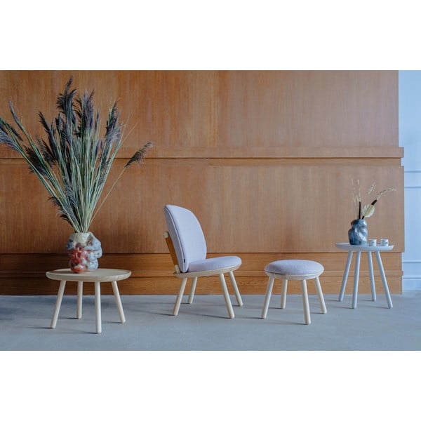 Taburet tapițat din lână EMKO Naïve, bej-natural-image-1