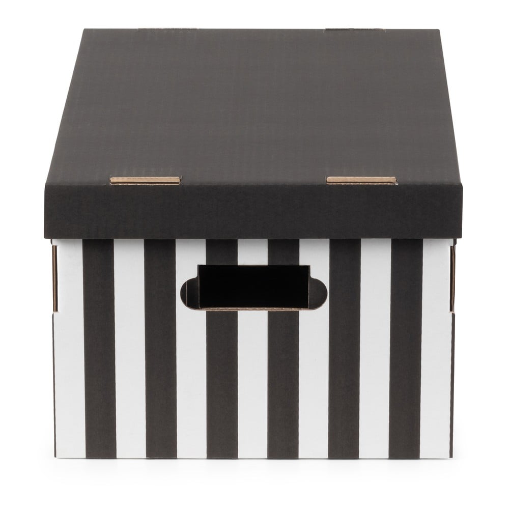 Set 2 cutii pentru depozitare Compactor Stripes, negru
