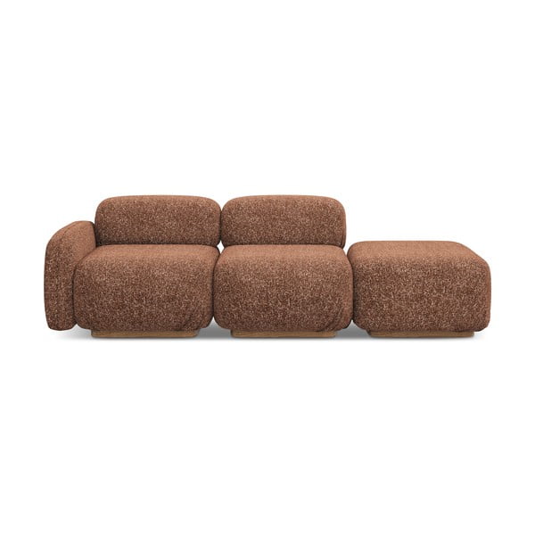 Șezlong modular portocaliu/maro (cu colț pe partea stângă) Ailani – Makamii