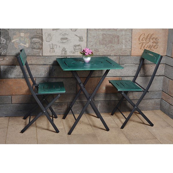 Set de dining pentru grădină verde închis pentru două persoane Bistro – Floriane Garden-image-1