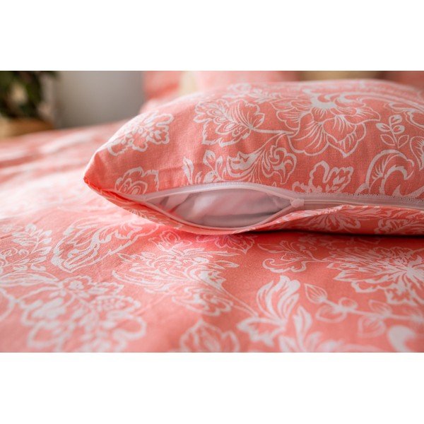 Lenjerie de pat roz din bumbac pentru pat de o persoană 140x200 cm LP Dita Pink Blossom – Cotton House-image-3