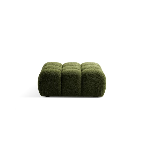 Taburet modular verde cu tapițerie din țesătură bouclé Bellis – Micadoni Home
