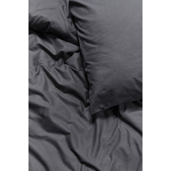 Lenjerie de pat de o persoană din bumbac stonewashed Bonami Selection, 140 x 200 cm, gri antracit-image-1