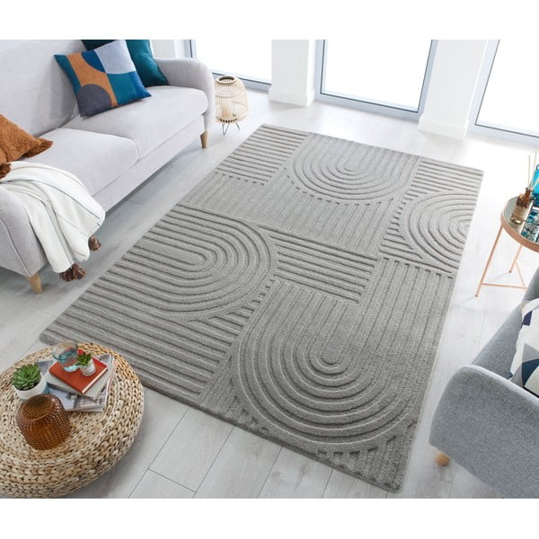 Covor din lână Flair Rugs Zen Garden 120 x 170 cm, gri-image-1