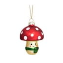 Ornament de Crăciun lucrat manual din sticlă ø 6 cm Happy Mushroom – Sass & Belle