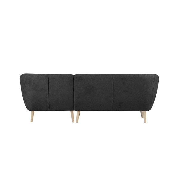 Colțar cu șezlong pe partea dreaptă Mazzini Sofas Sicile, gri închis-image-2