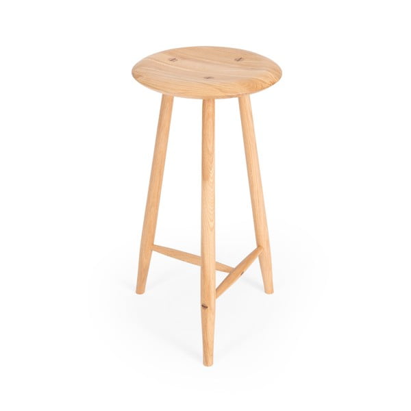 Scaun de bar în culoare naturală din lemn de stejar (înălțime șezut 65 cm) Blanc – Gazzda-image-4