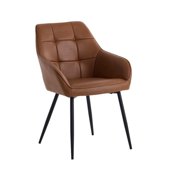 Set de scaune de sufragerie maro cu cotiere 2 buc. tapițat Nolan Square – Unique Furniture