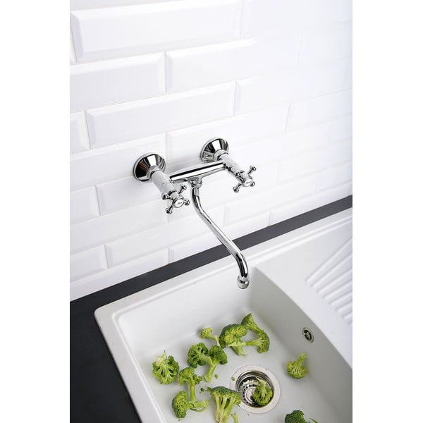 Baterie în culoarea bronzului pentru chiuvetă cu montare pe perete (1 ieșire) Antea – Sapho-image-1